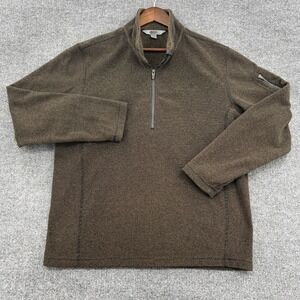 Guide Series Quarter Zip Pullover Mens Large Brown Knit Fleece Outdoor Warm Cozy